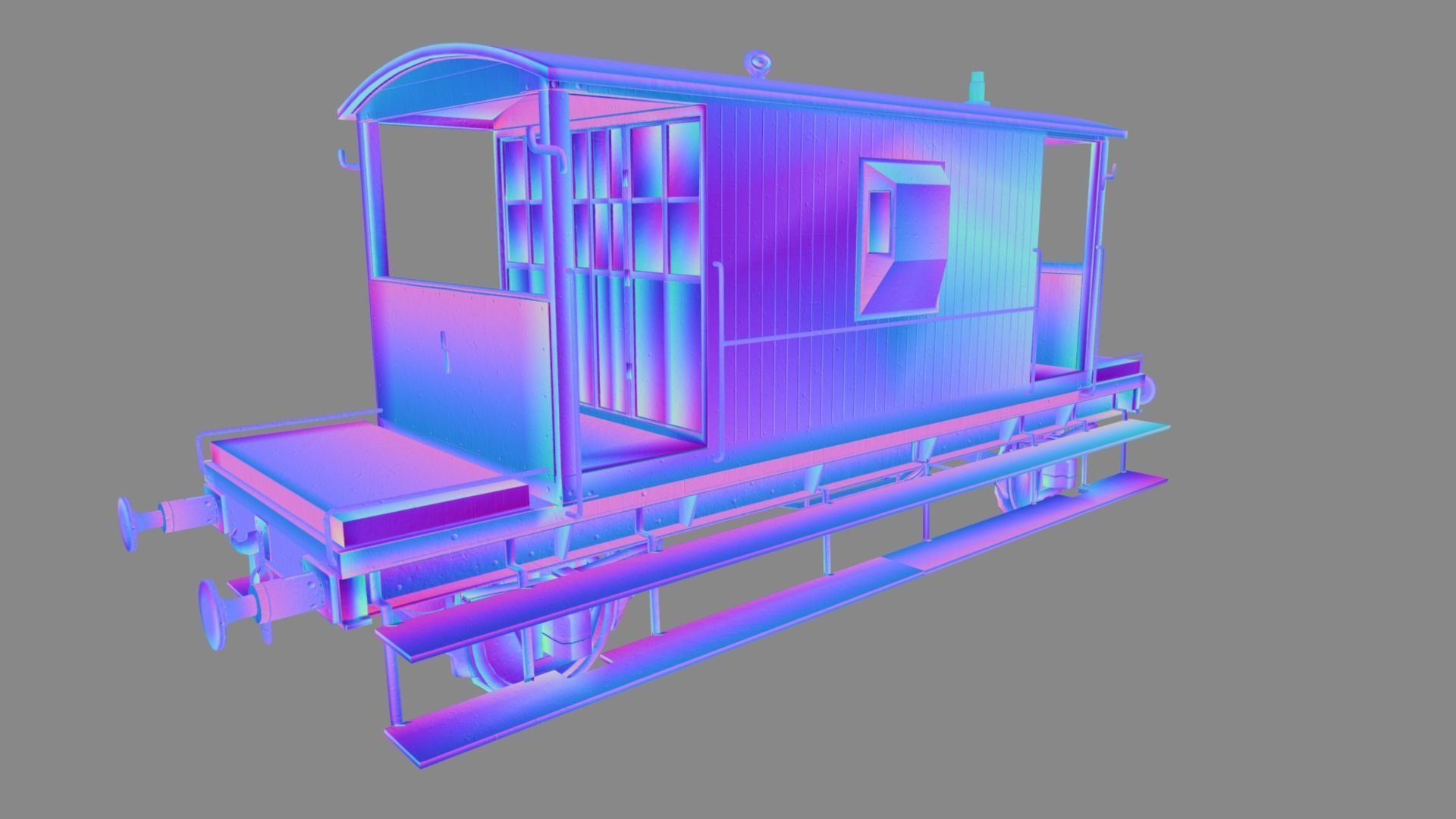 Train set wagon with tank Low-poly 3D model_72