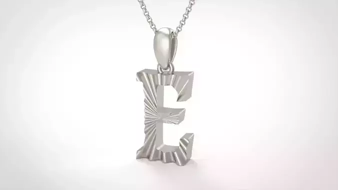 Model 422 Alphabets Necklace  The Letter E Necklace Wave 3D print model