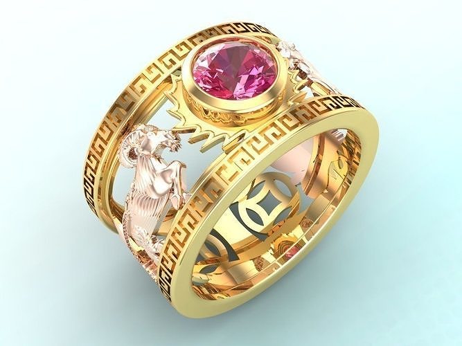 Goat Ring - Mens Goat Ring - Mens Ring - N805