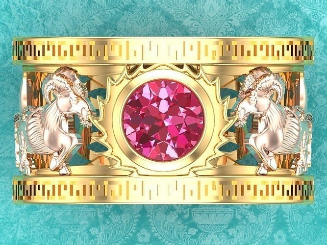 Goat Ring - Men ring 3D print model