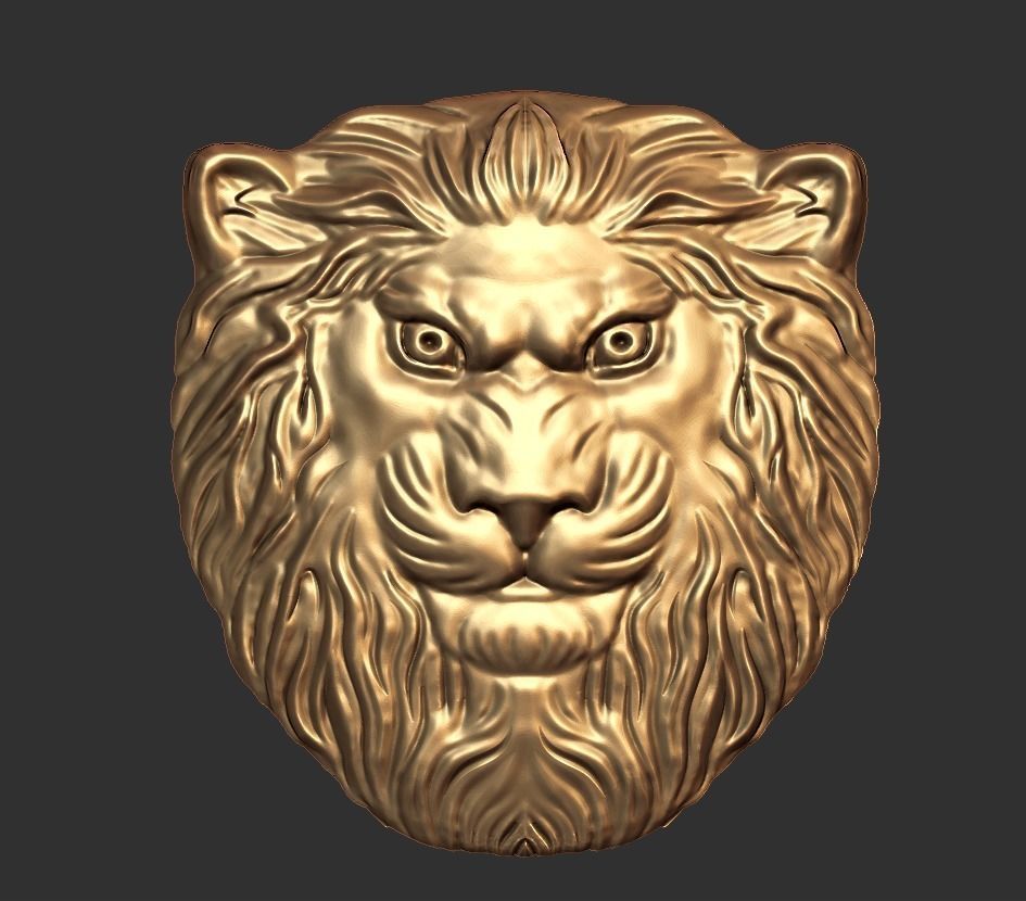lion head 3D print model_8