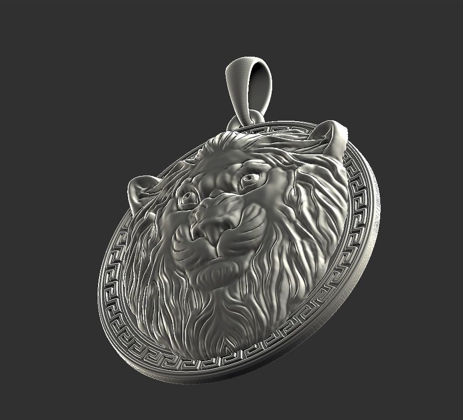 lion head 3D print model_2