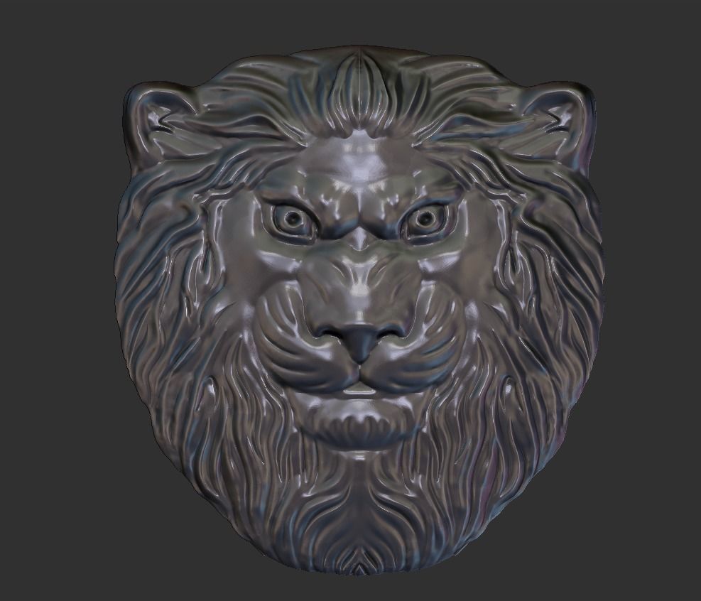lion head 3D print model_7
