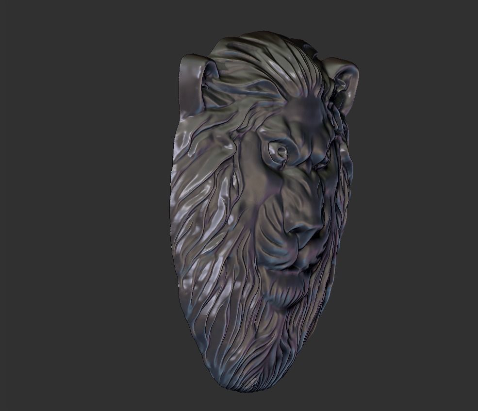 lion head 3D print model_9