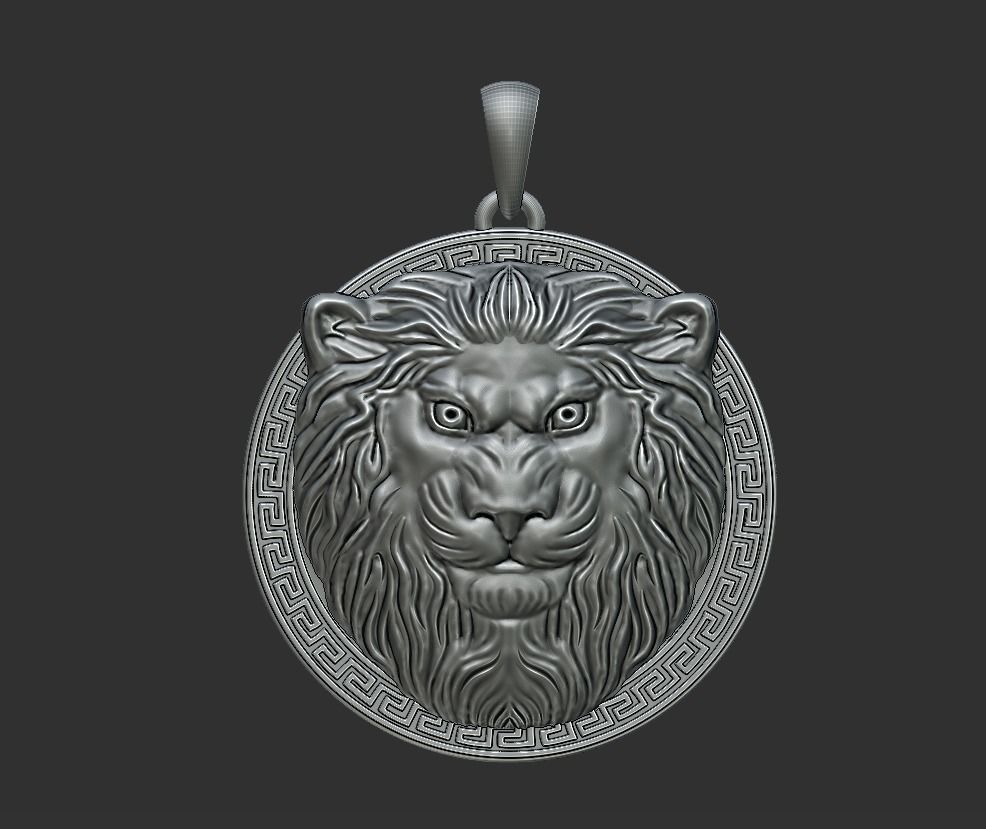 lion head 3D print model_5
