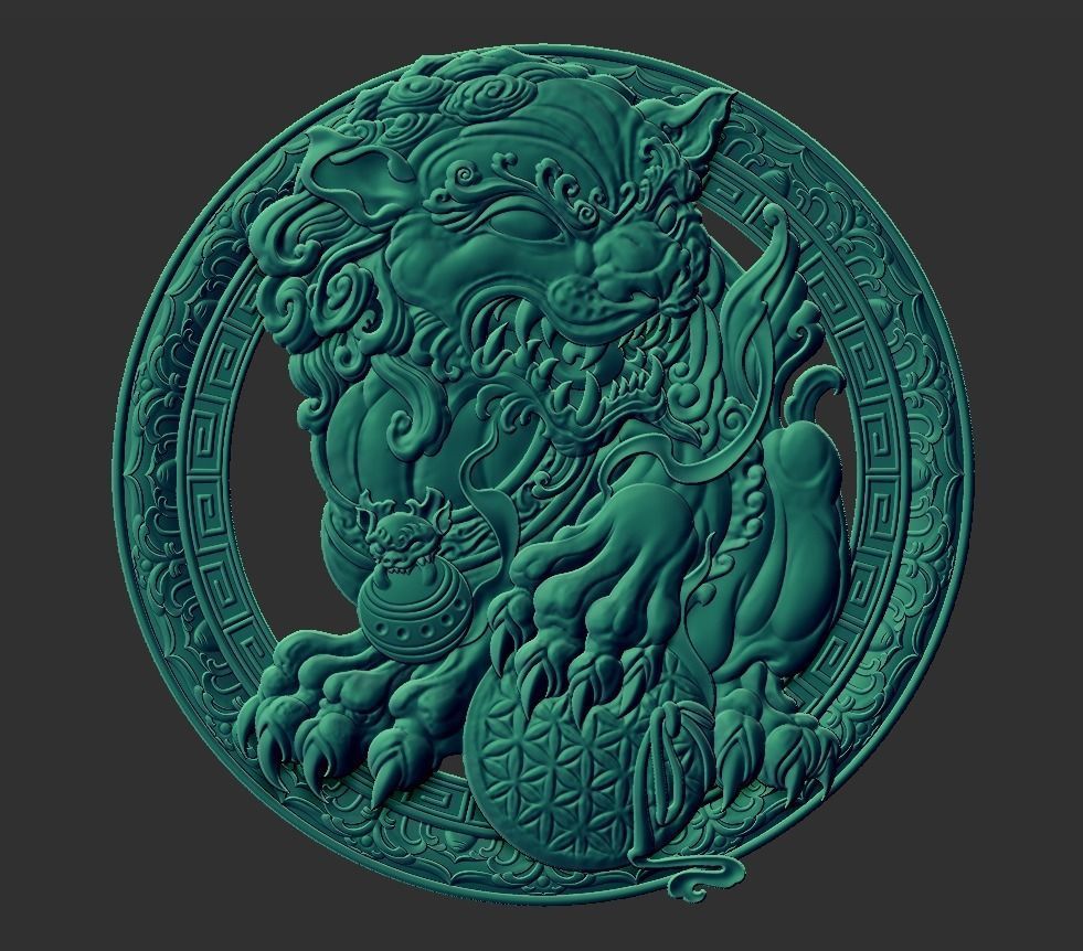 foo dog 3D print model_2