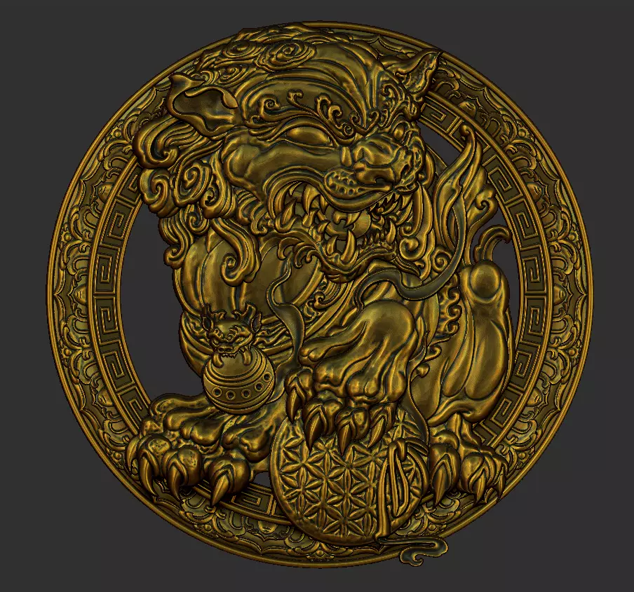 foo dog 3D print model_0