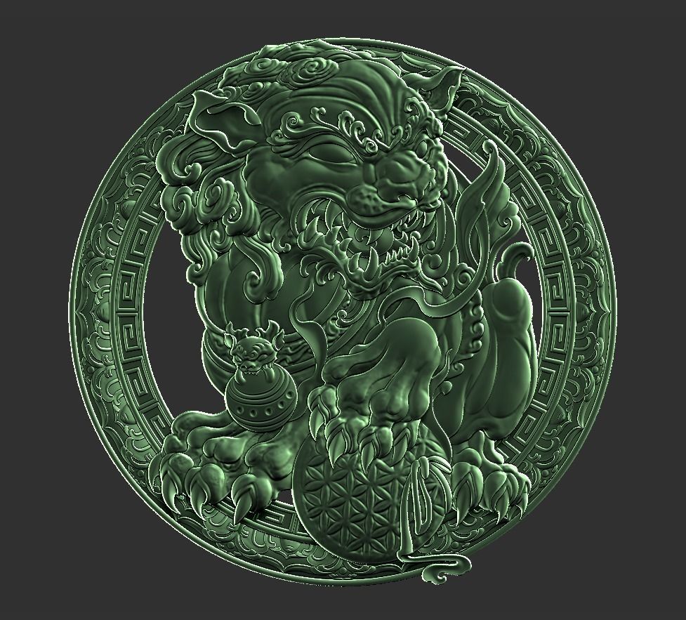 foo dog 3D print model_1