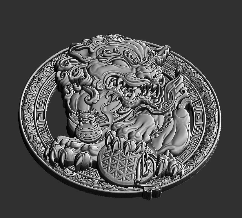 foo dog 3D print model_10