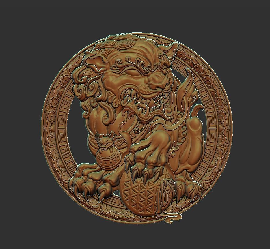 foo dog 3D print model_3