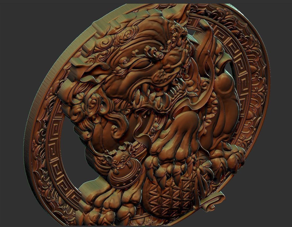 foo dog 3D print model_7