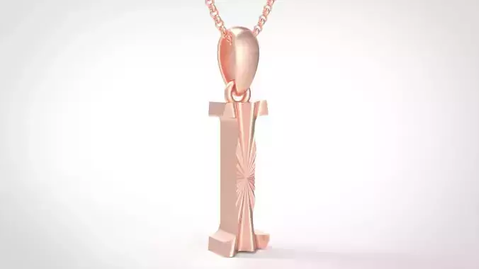 Model 426 Alphabets Necklace  The Letter I Necklace Wave 3D print model
