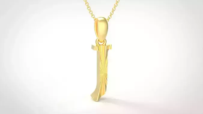 Model 427 Alphabets Necklace  The Letter J Necklace Wave 3D print model