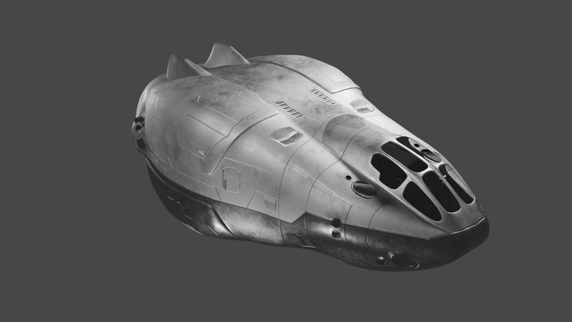 Scifi Futuristic SpaceShip  3D model_3