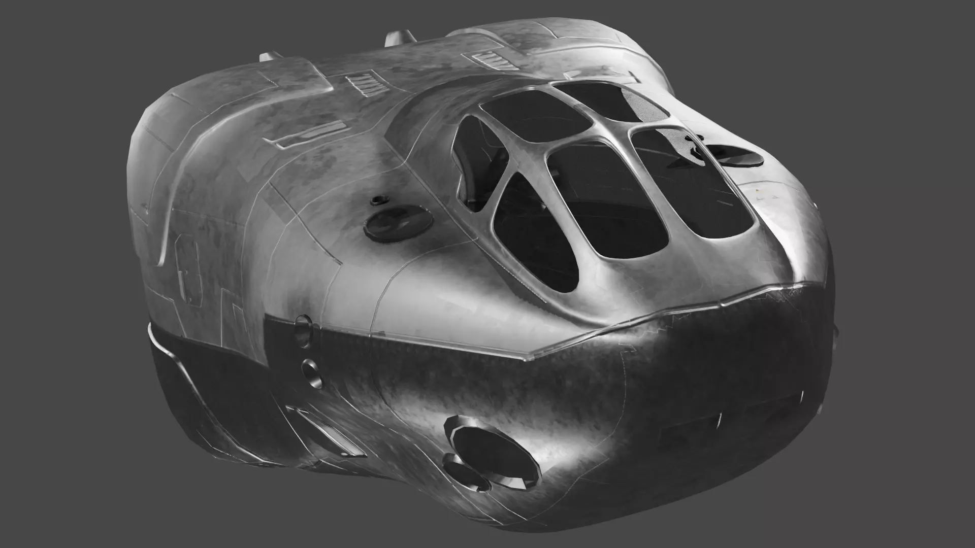 Scifi Futuristic SpaceShip  3D model_0