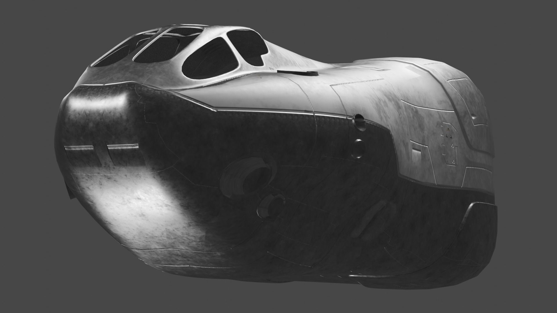 Scifi Futuristic SpaceShip  3D model_11