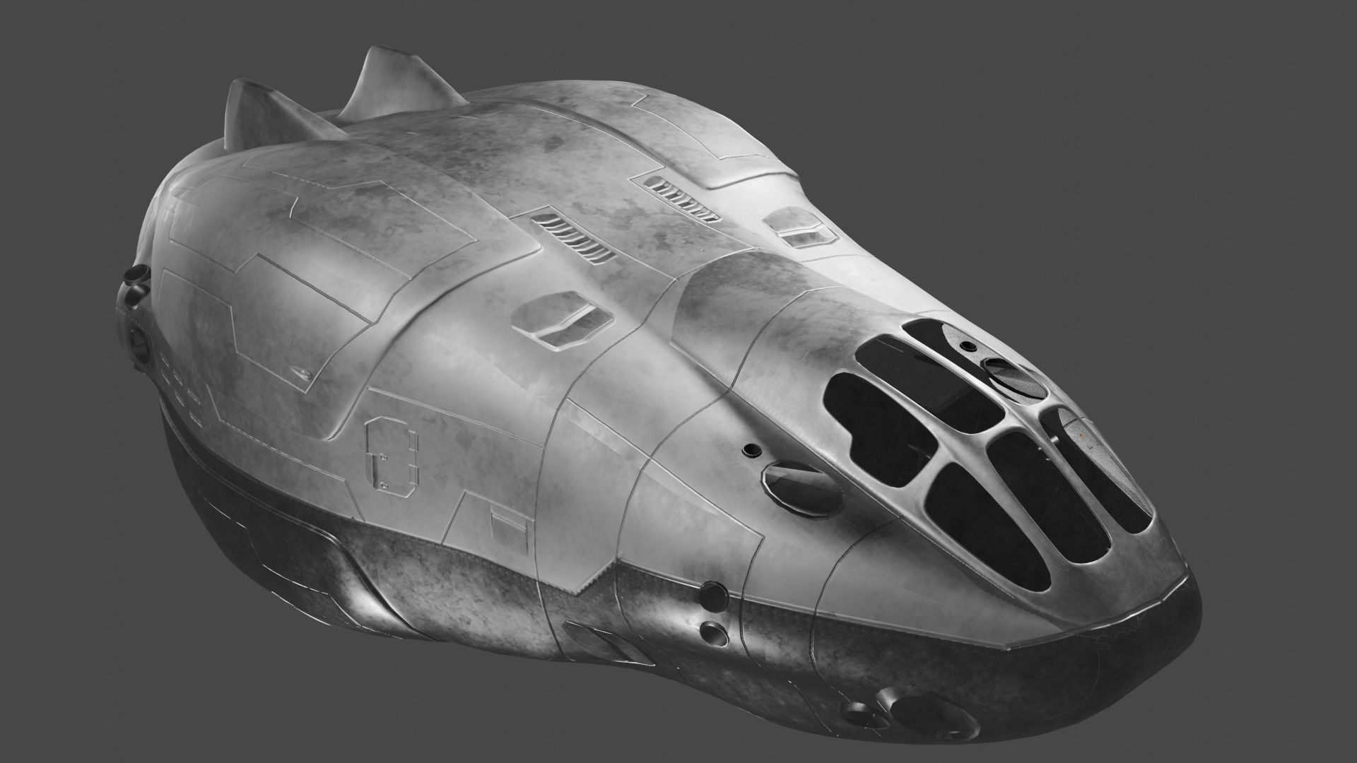 Scifi Futuristic SpaceShip  3D model_10