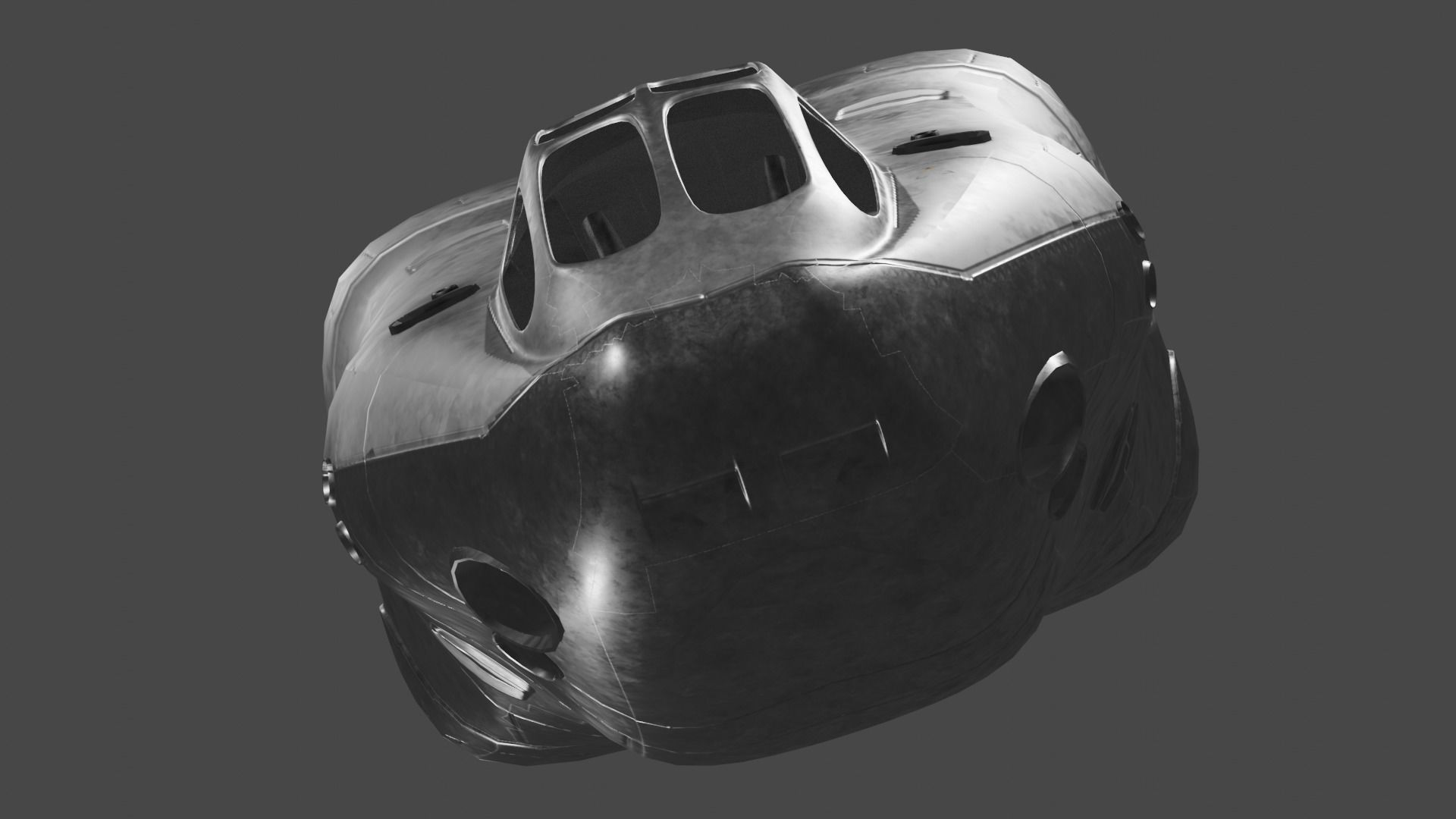 Scifi Futuristic SpaceShip  3D model_2