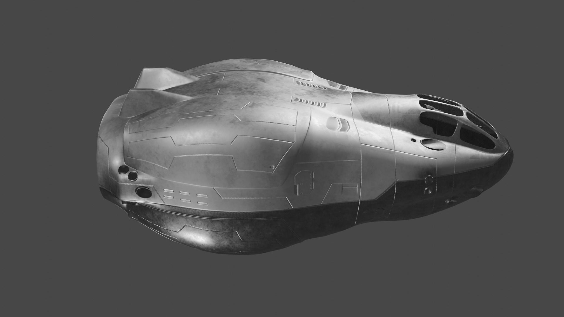 Scifi Futuristic SpaceShip  3D model_8