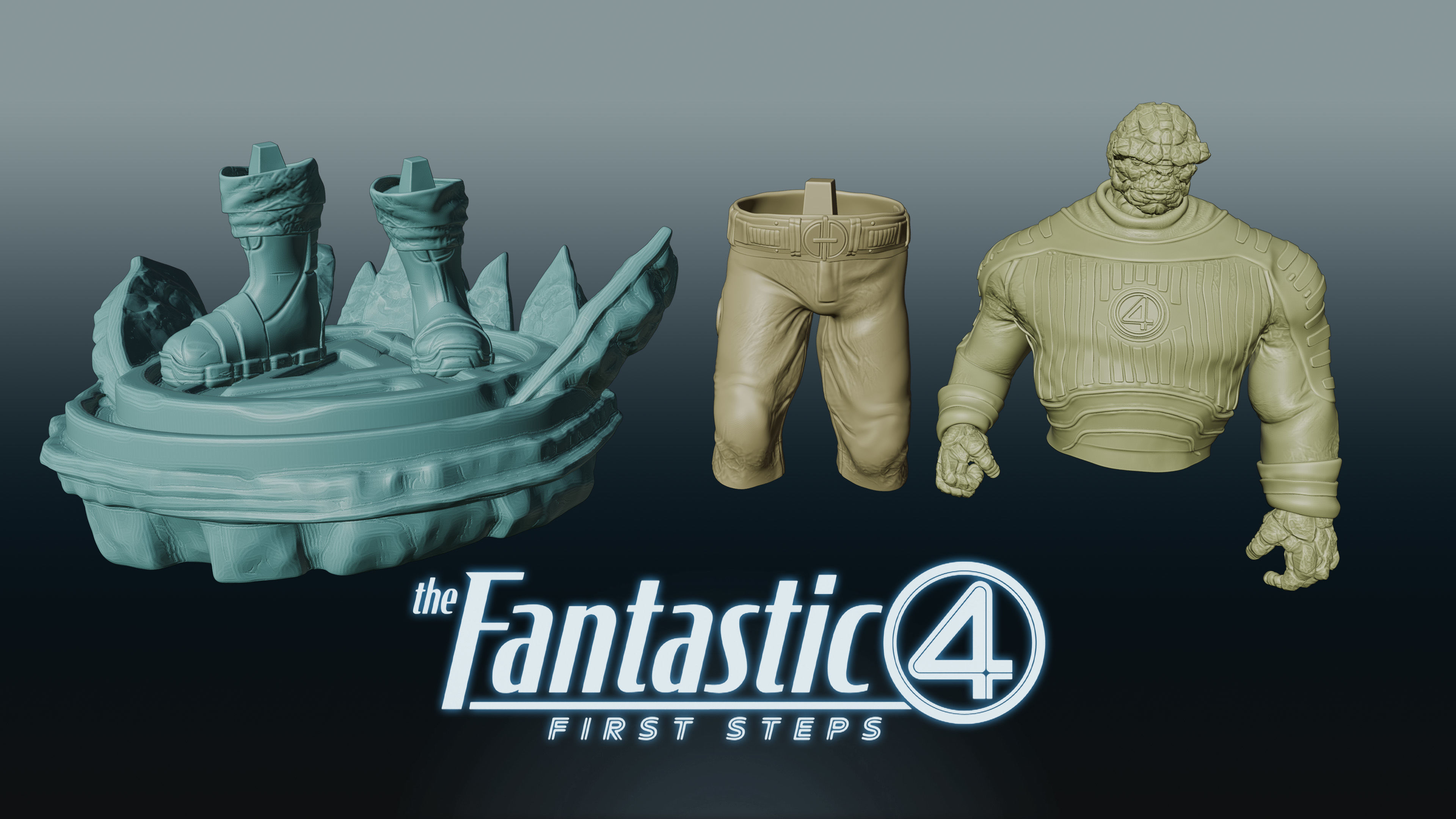 Fantastic Four - The Thing Statue 3D print model_10