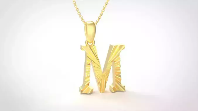 Model 430 Alphabets Necklace  The Letter M Necklace Wave 3D print model