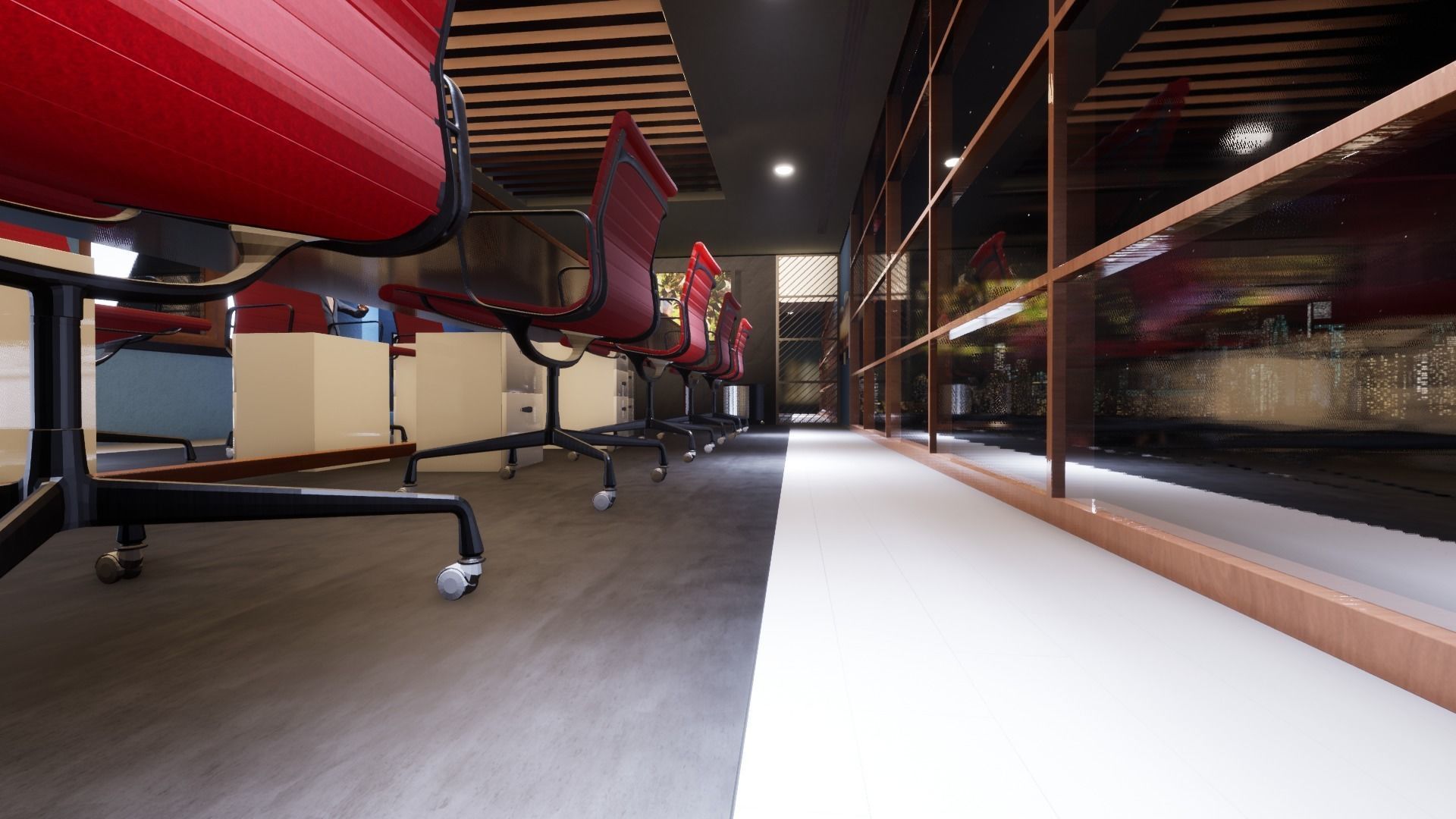 Office Space Interior 3D model Free low-poly 3D model_4