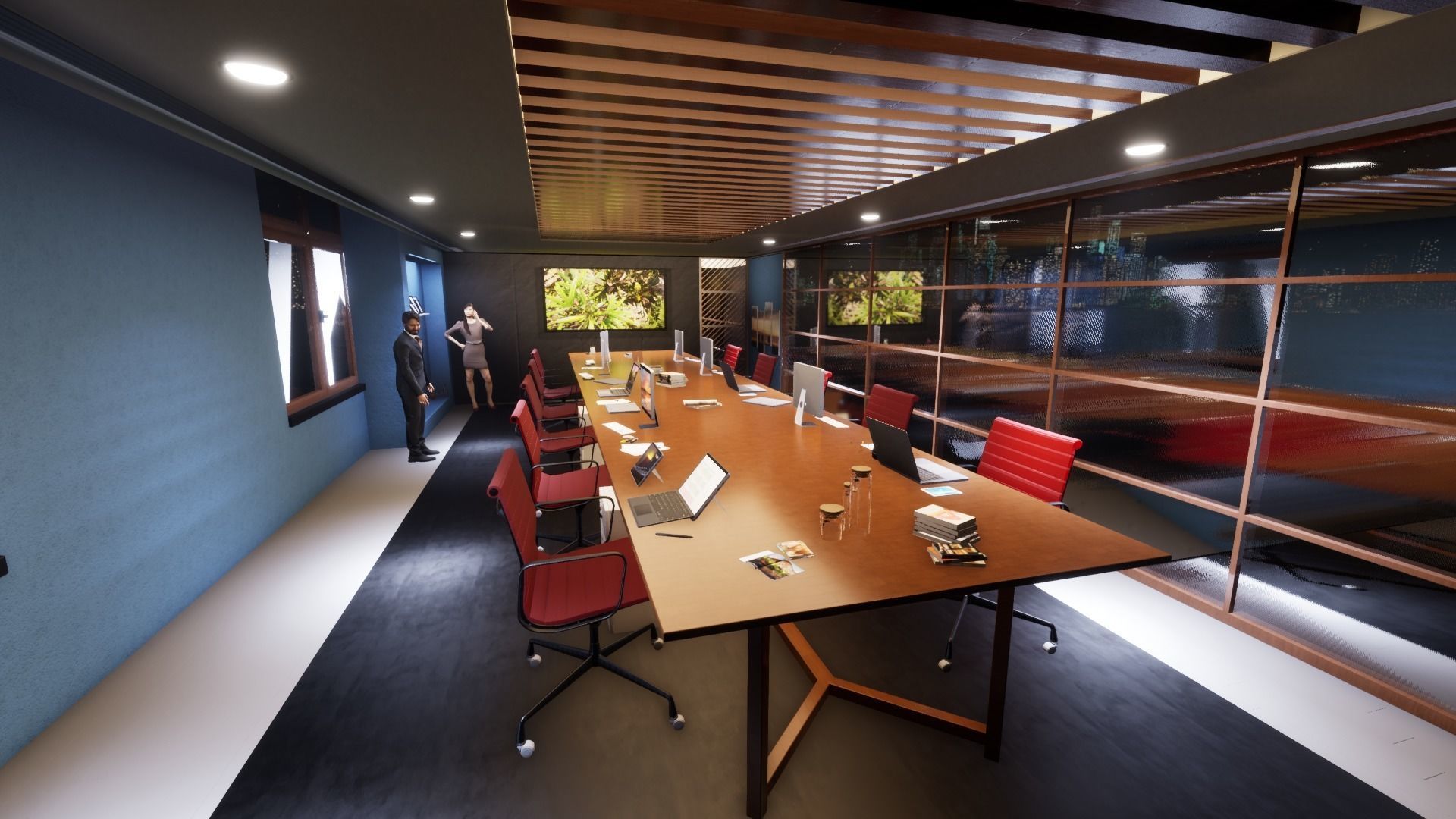 Office Space Interior 3D model Free low-poly 3D model_9