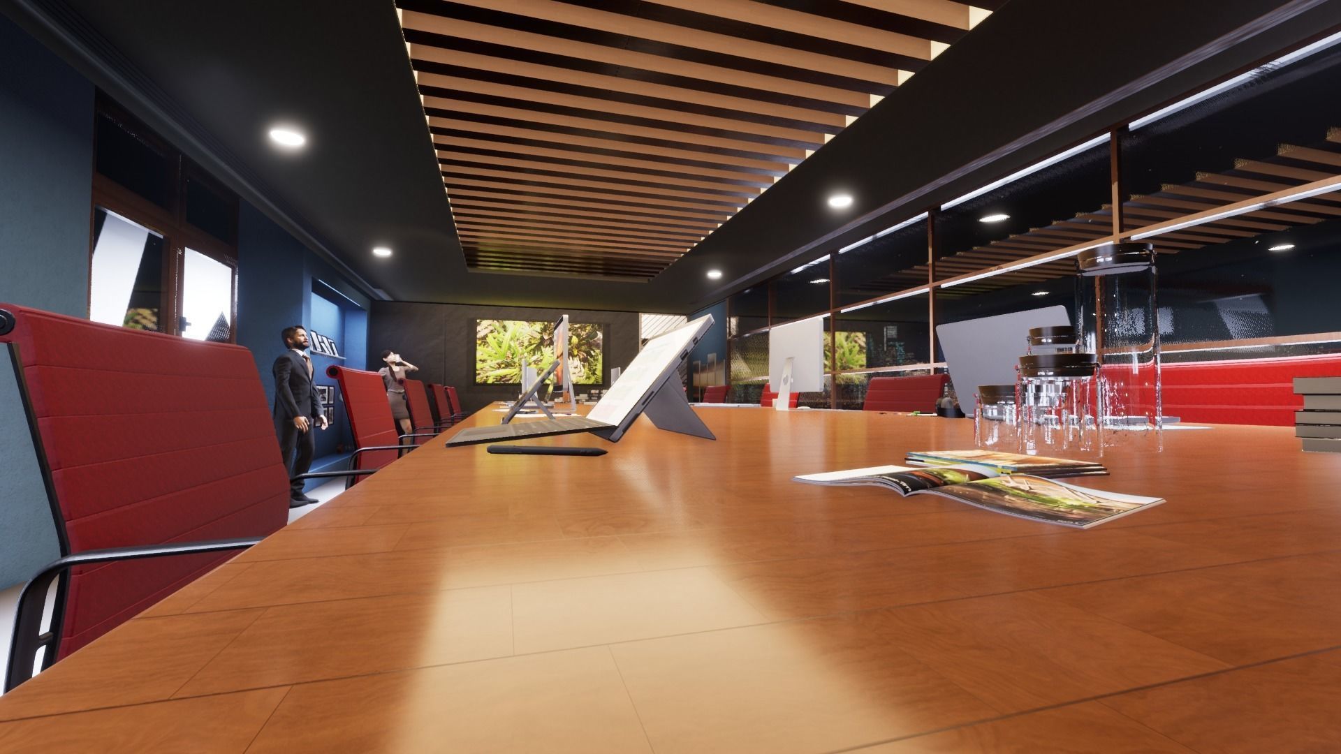 Office Space Interior 3D model Free low-poly 3D model_10