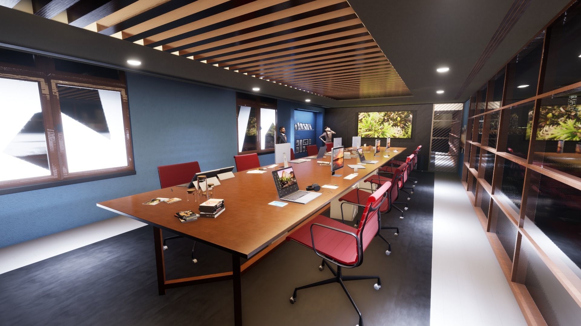 Office Space Interior 3D model Free low-poly 3D model_7