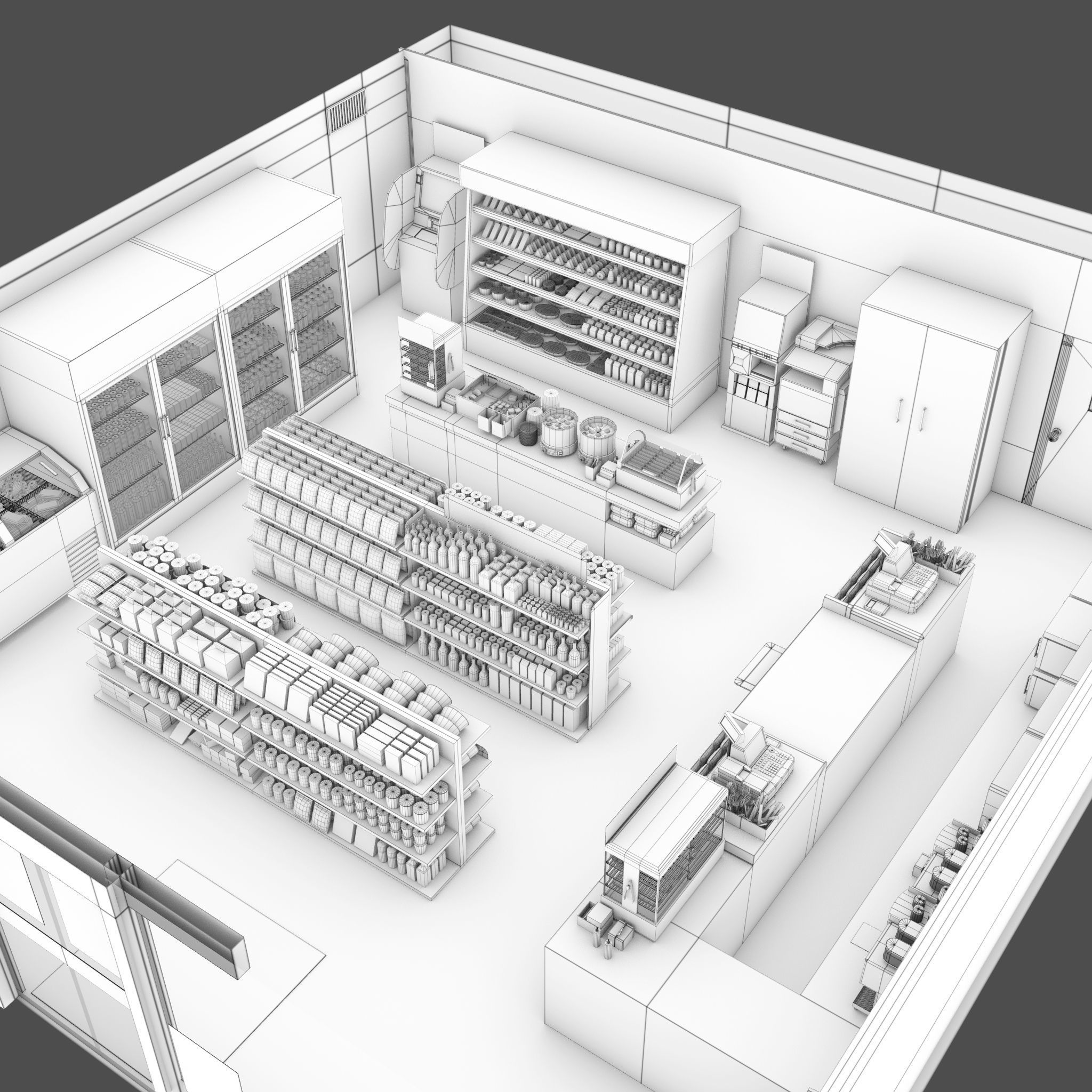Convenience Store Low-poly 3D model_16