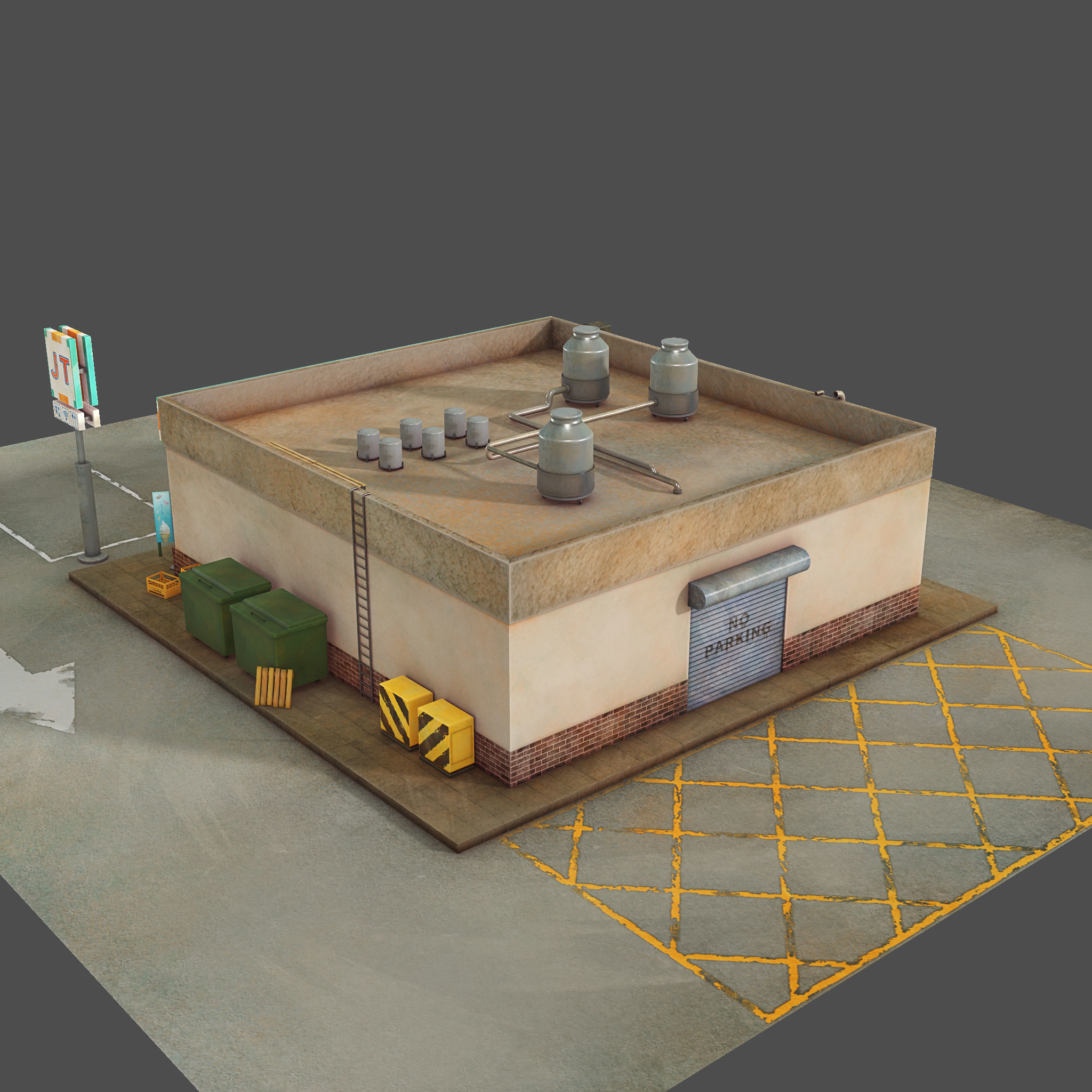 Convenience Store Low-poly 3D model_4