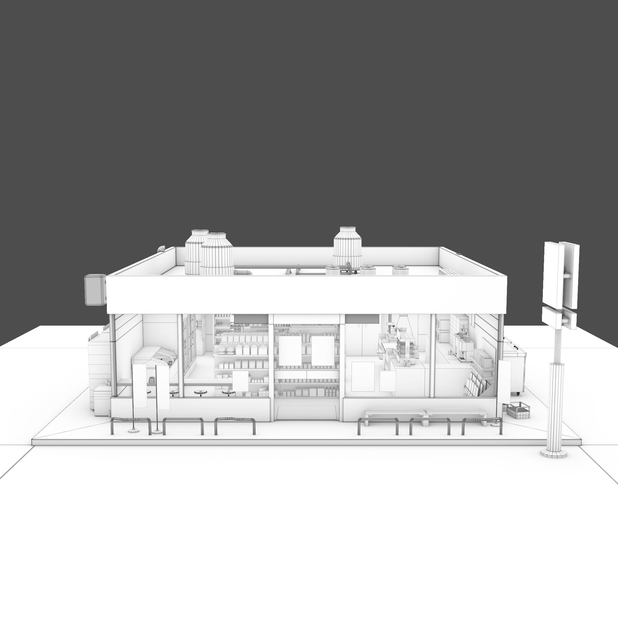 Convenience Store Low-poly 3D model_11