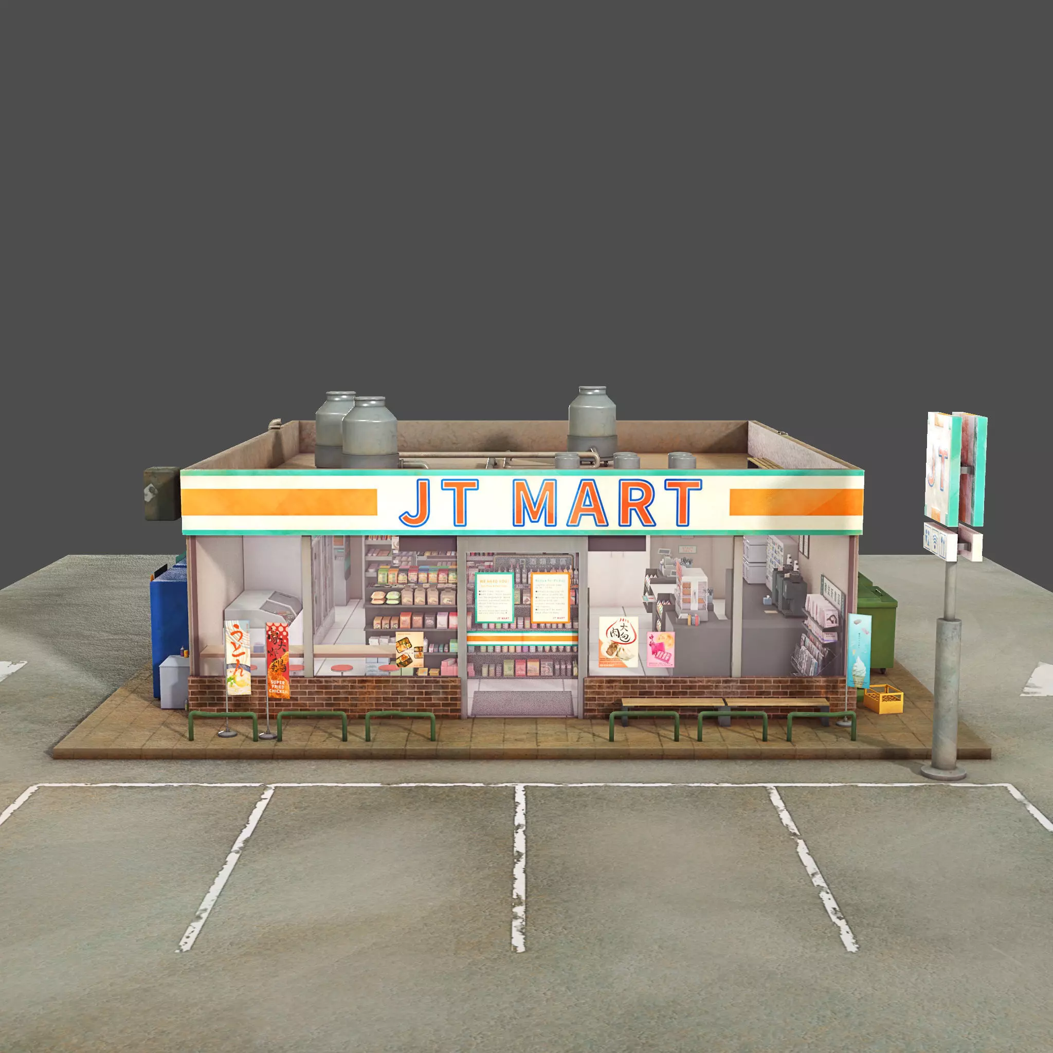 Convenience Store Low-poly 3D model_0