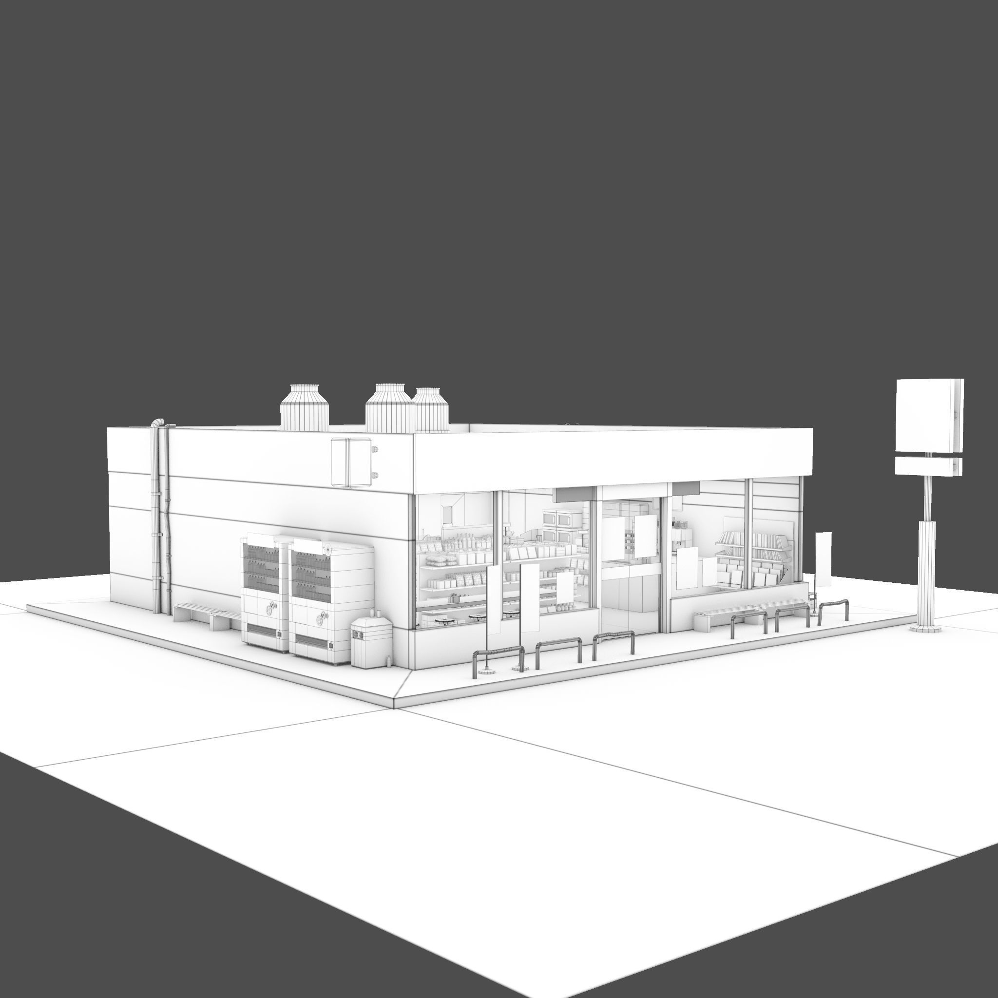 Convenience Store Low-poly 3D model_13
