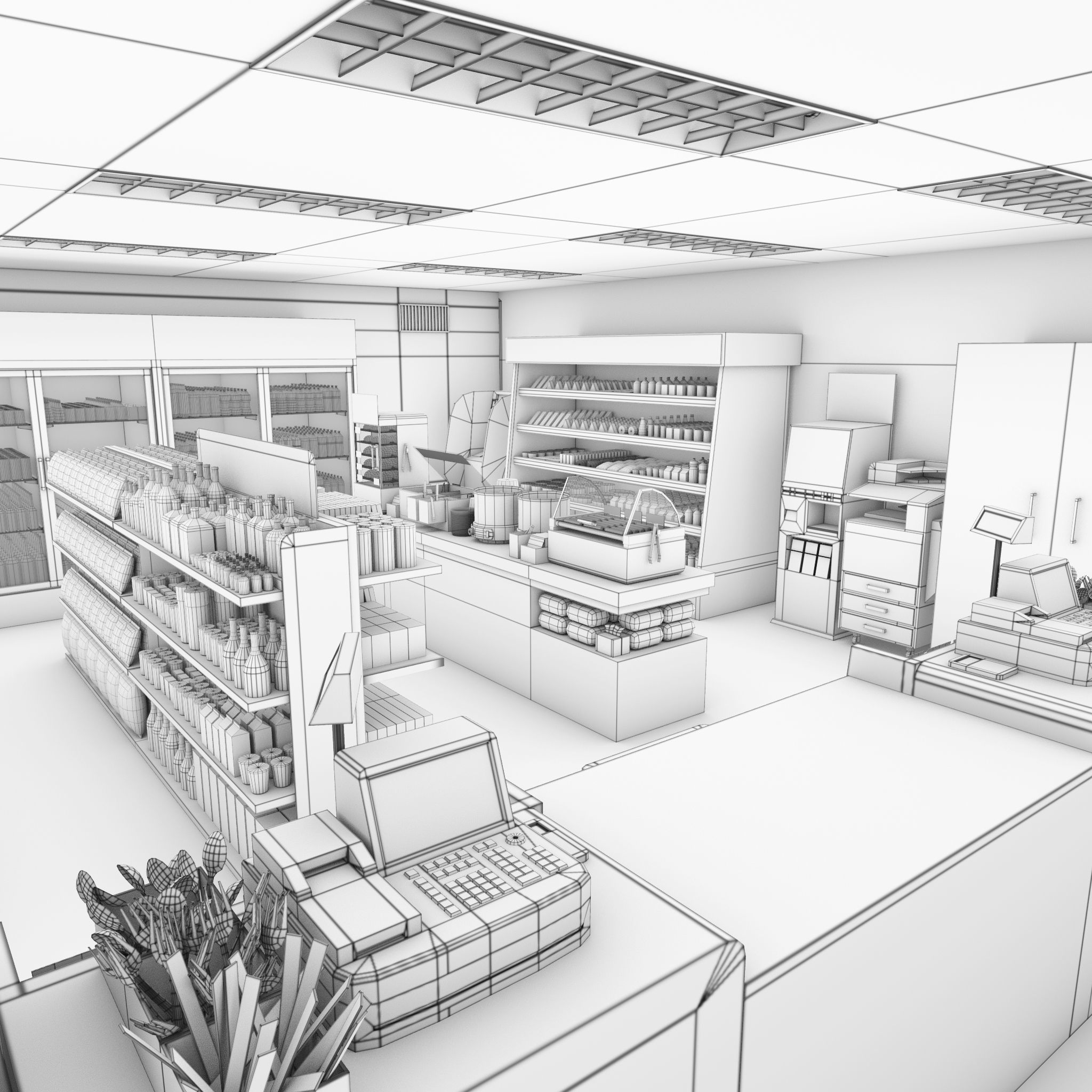 Convenience Store Low-poly 3D model_17