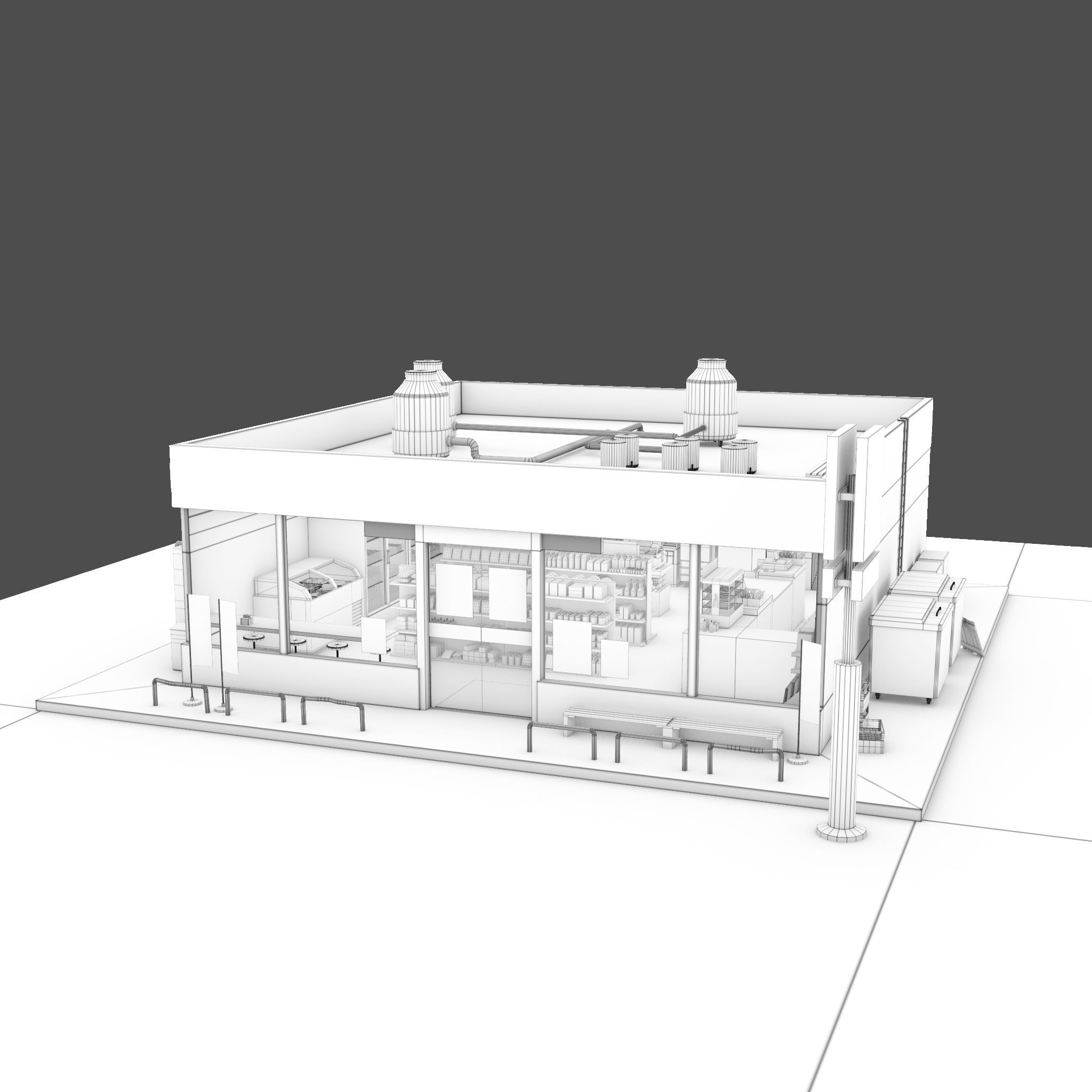 Convenience Store Low-poly 3D model_12