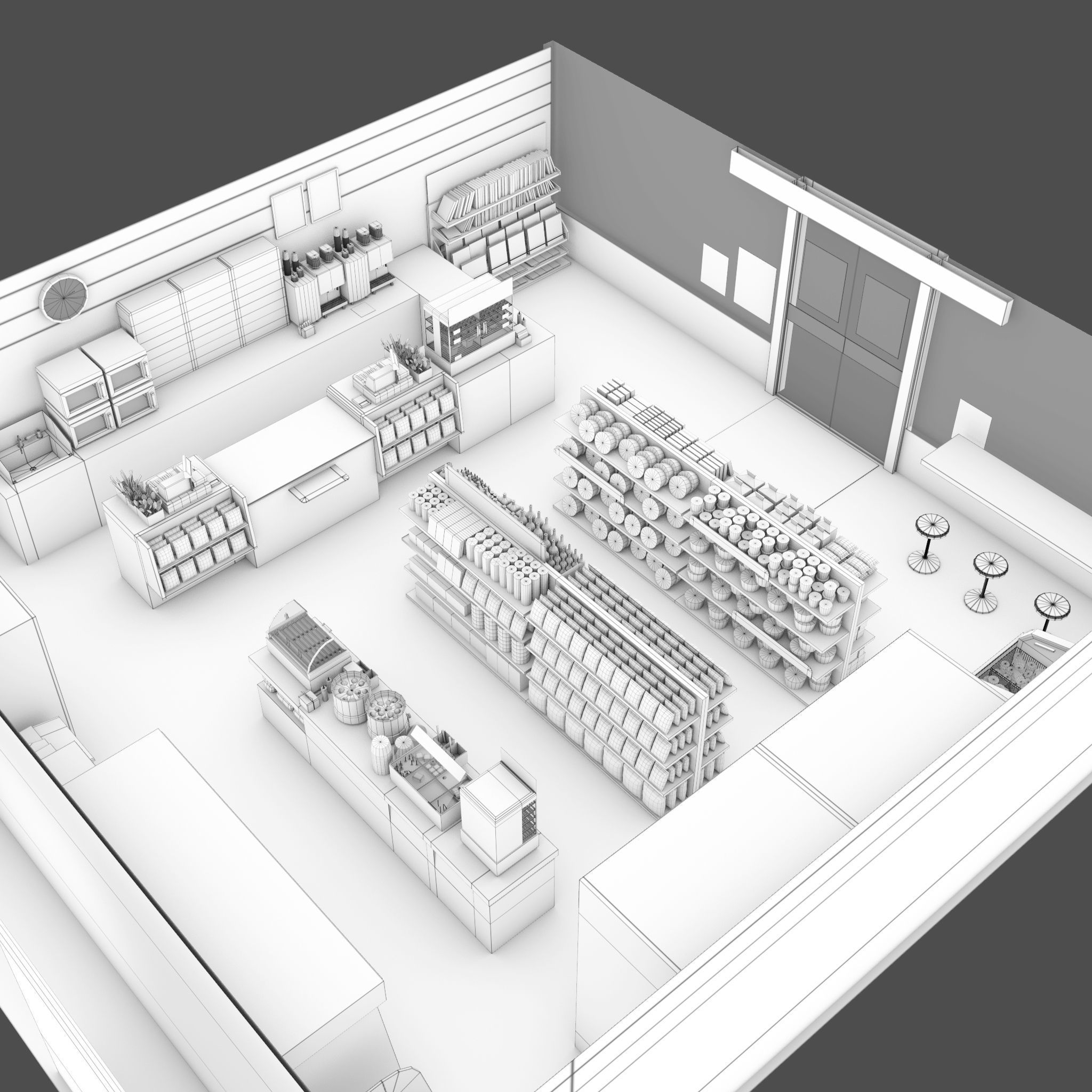 Convenience Store Low-poly 3D model_15