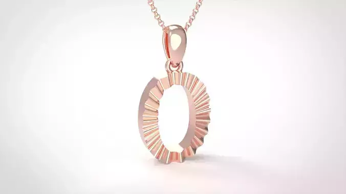 Model 432 Alphabets Necklace  The Letter O Necklace Wave 3D print model