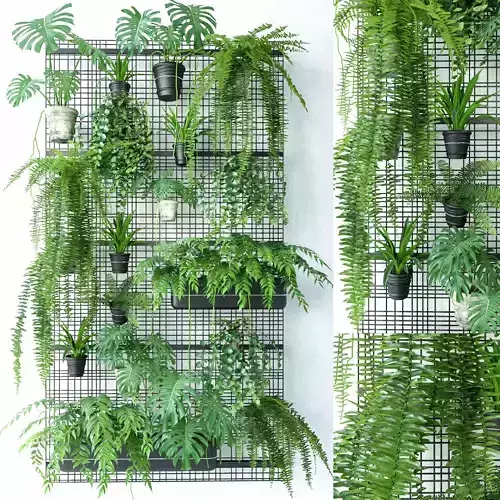 Wall Grid Plant Pot 3 3D model