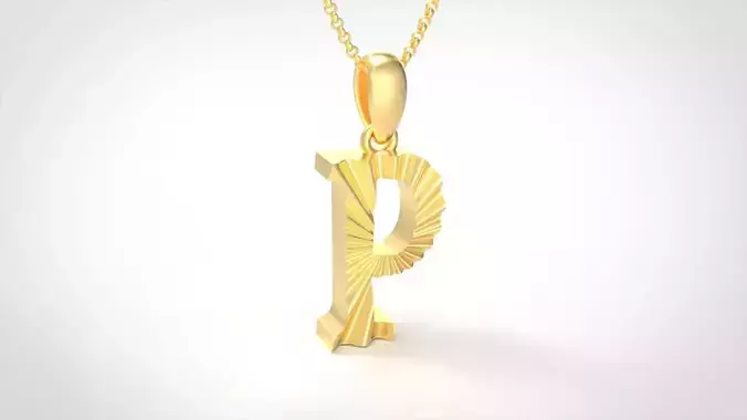Model 433 Alphabets Necklace  The Letter P Necklace Wave 3D print model