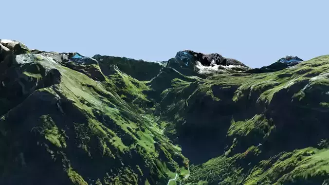 Mountain landscape Alps Switzerland  3D model