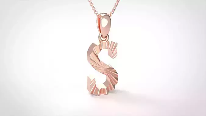 Model 435 Alphabets Necklace  The Letter S Necklace Wave 3D print model