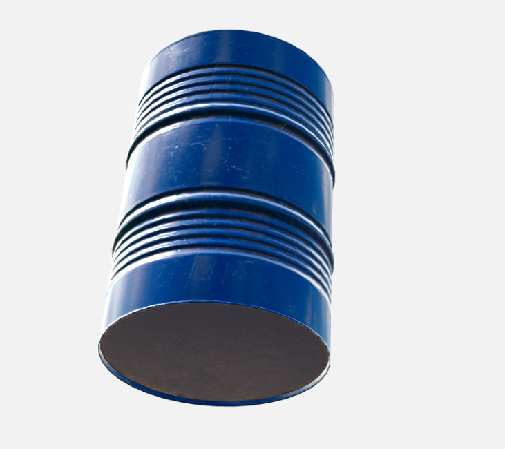 barrel metal blue Low-poly 3D model_2