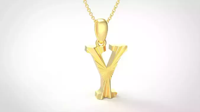 Model 439 Alphabets Necklace  The Letter Y Necklace Wave