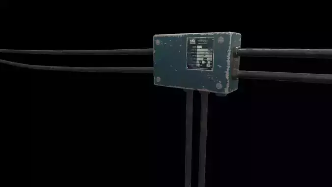 Wall electric cables Low-poly 3D model