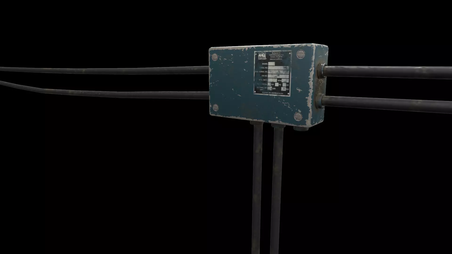 Wall electric cables Low-poly 3D model