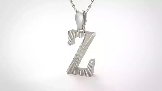 Model 440 Alphabets Necklace  The Letter Z Necklace Wave 3D print model