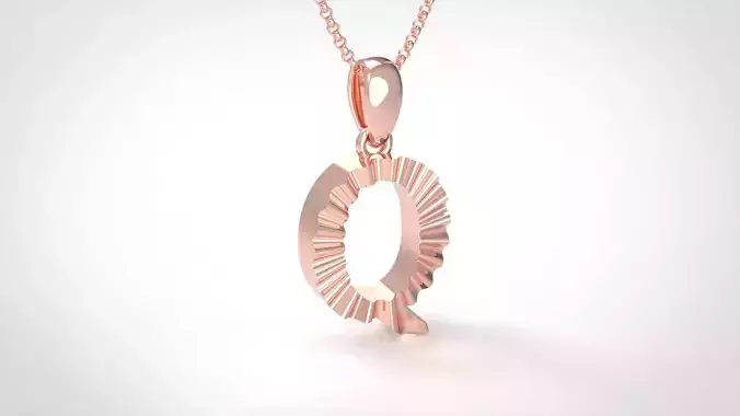 Model 441 Alphabets Necklace  The Letter Q Necklace Wave
