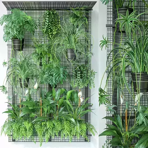Wall Grid Plant Pot 4 3D model