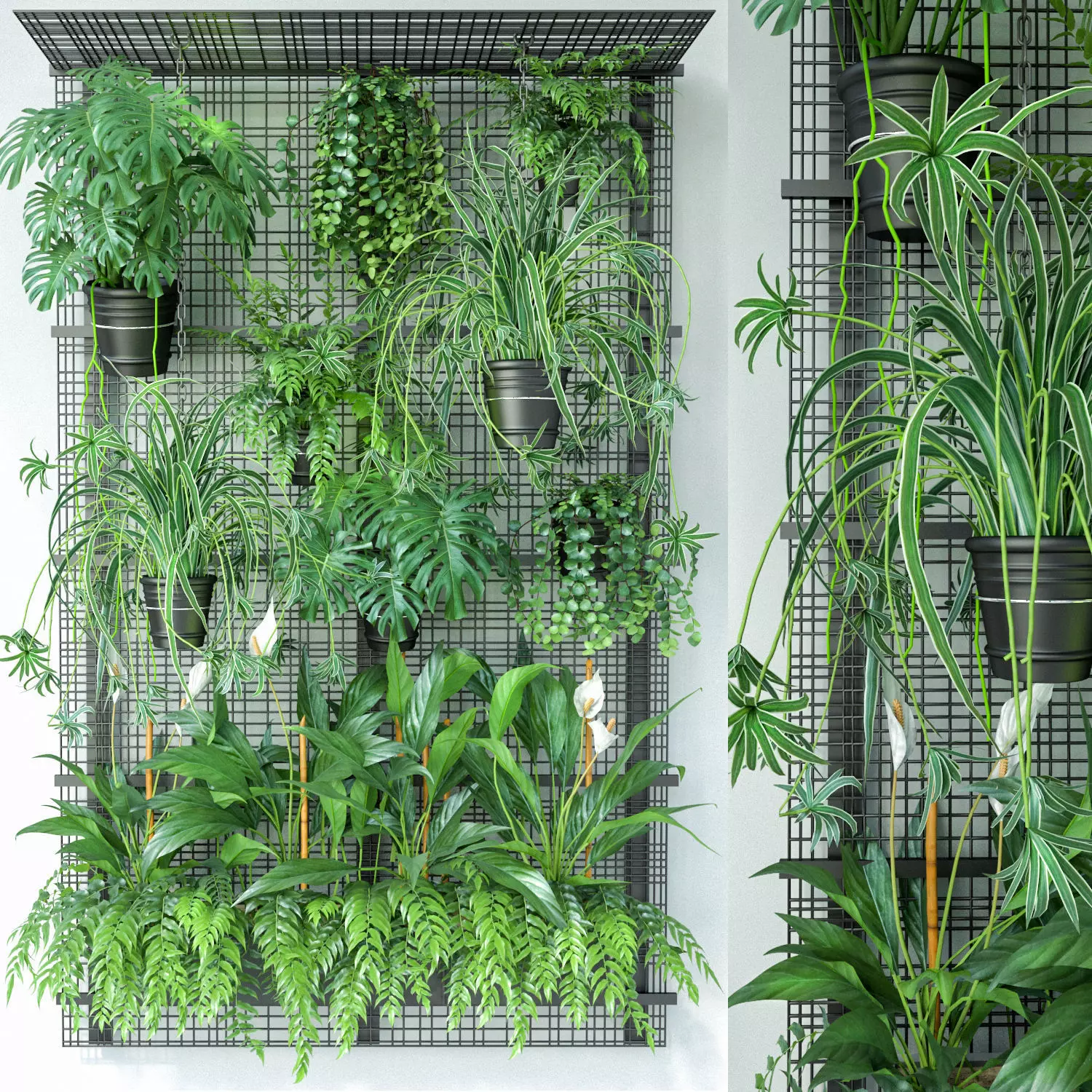 Wall Grid Plant Pot 4 3D model_0